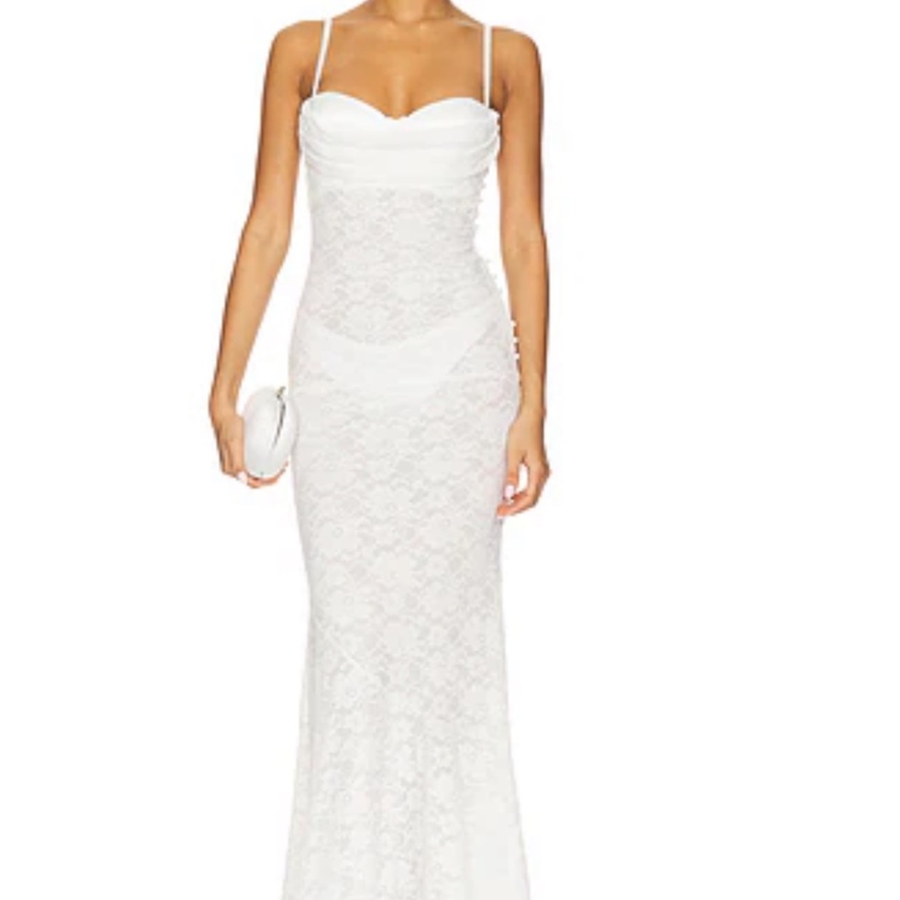 REVOLVE White Lace Maxi Dress